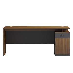Office desk with right side cabinet Tactic HM18387.03 melamine in walnut/gray 180X90X76ВСМ