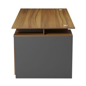 Office desk with right side cabinet Tactic HM18387.03 melamine in walnut/gray 180X90X76ВСМ