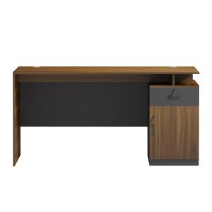 Office desk with right side cabinet Tactic HM18388.03 melamine in walnut/gray 150X80X76ВСМ