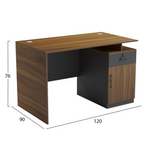 Office desk with right side cabinet Tactic HM18389.03 melamine in walnut/gray 120X70X76ВСМ