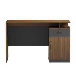 Office desk with right side cabinet Tactic HM18389.03 melamine in walnut/gray 120X70X76ВСМ