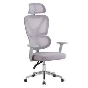 Office chair Novar HM1218.02 white Pp-light gray mesh-chrome base 51X49X129HCM.