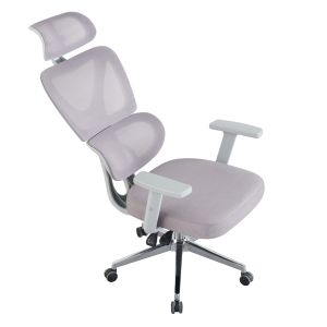 Office chair Novar HM1218.02 white Pp-light gray mesh-chrome base 51X49X129HCM.