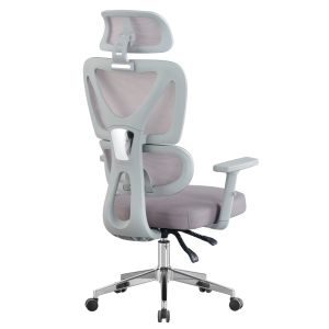 Office chair Novar HM1218.02 white Pp-light gray mesh-chrome base 51X49X129HCM.