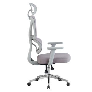 Office chair Novar HM1218.02 white Pp-light gray mesh-chrome base 51X49X129HCM.