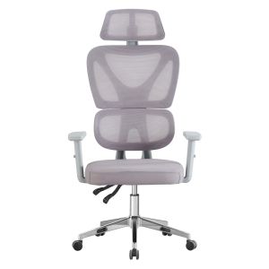 Office chair Novar HM1218.02 white Pp-light gray mesh-chrome base 51X49X129HCM.