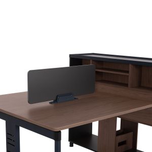 Workstation for 4 people Mavix HM2158 melamine-metal in gray/walnut 280X123X110ВСМ.