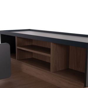 Workstation for 4 people Mavix HM2158 melamine-metal in gray/walnut 280X123X110ВСМ.