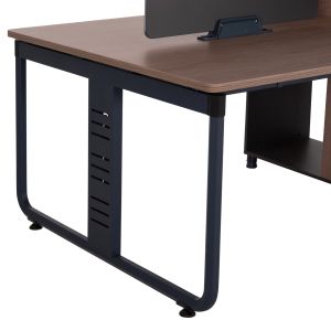 Workstation for 4 people Mavix HM2158 melamine-metal in gray/walnut 280X123X110ВСМ.