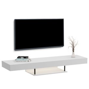 Стенен окачен тв шкаф с Led светлини Savor HM18381.02 меламин в бяло 150X29.5X22HСМ.