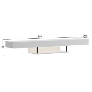 Стенен окачен тв шкаф с Led светлини Savor HM18381.02 меламин в бяло 150X29.5X22HСМ.