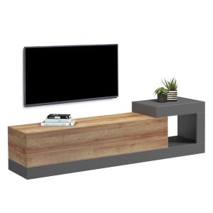Стенен тв шкаф Essenza HM18372.13 меламин в цвят дъб/сиво 150X29.6X38.6ВСМ.