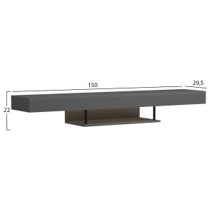 Стенен тв шкаф с Led Savor HM18381.05 меламин в сиво 150X29.5X22ВСМ