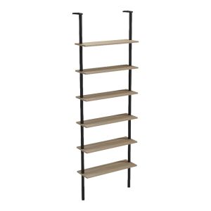 Wall bookcase Dimmo sonoma-black metal 60x20x180cm