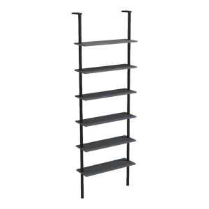 Wall bookcase Dimmo anthracite-black metal 60x20x180cm