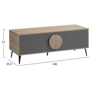 Тв шкаф Savore HM18369.13 меламин в Sonama/сиво 140Χ35.5Χ51HCM.