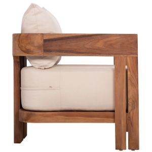 Kioto HM6380 armchair, teak wood in natural color, 70X74X72HCM.