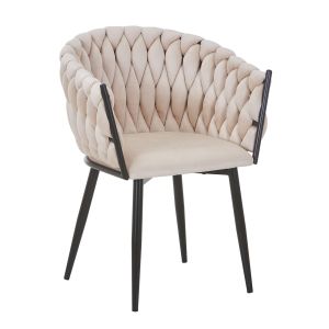 VERDI armchair, metal, painted black, suede fabric, beige lampshade
