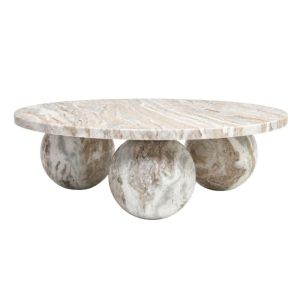 White marble coffee table Ф90X30СМ