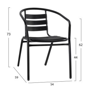 Garden table and chairs 3 pcs. Laura HM10468.03 metal and aluminum-black