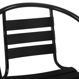 Garden table and chairs 3 pcs. Laura ημ10467.03 metal and aluminum φ60cm black