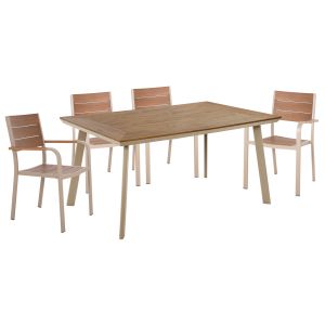 Garden table and chairs 4 pcs. Taber HM10840.01 aluminum &amp; polywood-champagne