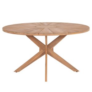 Garden table and chairs 5 pcs. Corten HM10900.01 acacia wood in natural color-cushions in beige