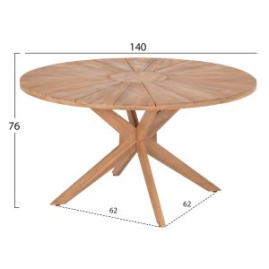 Garden table and chairs 5 pcs. Corten HM10900.01 acacia wood in natural color-cushions in beige