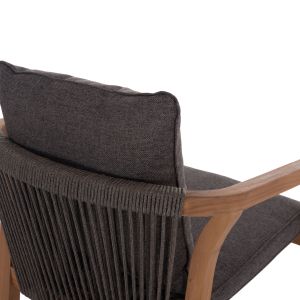 Garden table and chairs 5 pcs. Corten HM10900.02 acacia wood in natural color-cushions in gray