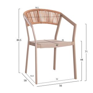Garden table and chairs 5 pcs. Danat HM10832.03 aluminum polywood-champagne