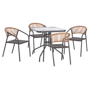 Garden table and chairs 5 pcs. Figo HM10880.01 metal
