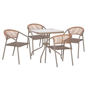 Garden table and chairs 5 pcs. Figo HM10880.04 metal