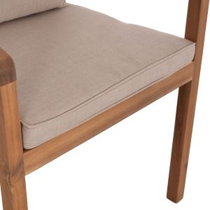 Garden table and chairs 5 pcs. Paraiso HM10898.01 acacia wood in natural color-cushions in beige