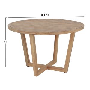 Garden table and chairs 5 pcs. Paraiso HM10898.01 acacia wood in natural color-cushions in beige