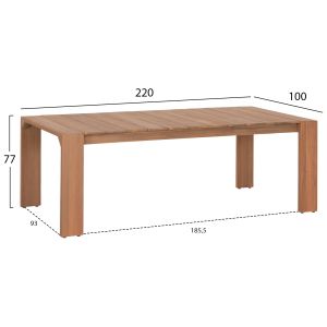 Garden table and chairs 7 pcs. Contrel HM10901.01 acacia wood in natural color-cushions in beige