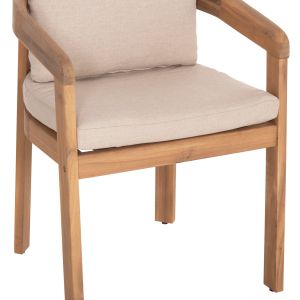 Garden table and chairs 7 pcs. Filem HM10905 acacia wood in natural color-cushion in beige