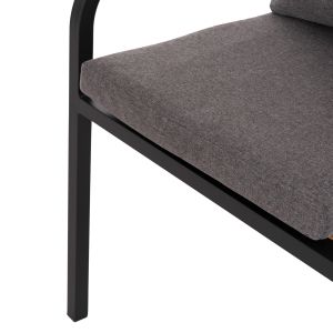 Garden table and chairs 7 pcs. Maerly HM10826.13 aluminum &amp; cushions in dark gray-polywood