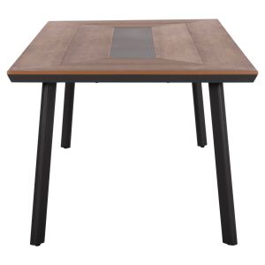 Garden table and chairs 7 pcs. Taber HM10829.01 aluminum in Dark gray-polywood-pe rope