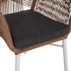 Garden table and chairs 7 pcs. Topin HM10825.01 aluminum in White-polywood-pe rattan