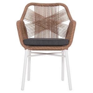 Garden table and chairs 7 pcs. Topin HM10825.01 aluminum in White-polywood-pe rattan