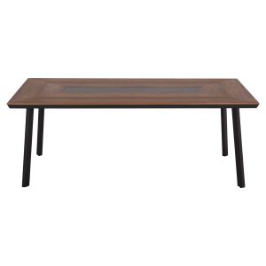 Garden table and chairs 7 pcs. Topin HM10825.03 aluminum in Dark gray-polywood-pe rattan