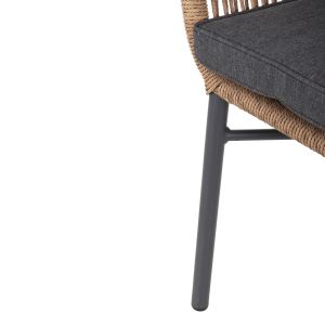 Garden table and chairs 7 pcs. Topin HM10825.03 aluminum in Dark gray-polywood-pe rattan