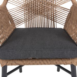 Garden table and chairs 7 pcs. Topin HM10825.03 aluminum in Dark gray-polywood-pe rattan