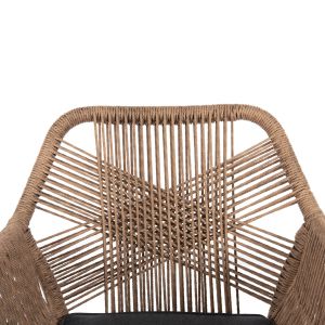 Garden table and chairs 7 pcs. Topin HM10825.03 aluminum in Dark gray-polywood-pe rattan