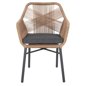 Garden table and chairs 7 pcs. Topin HM10825.03 aluminum in Dark gray-polywood-pe rattan