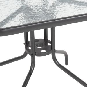 Garden table and chairs set of 3 Figo HM10878.01 metal &amp; Pe rattan in gray