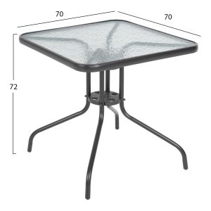 Garden table and chairs set of 3 Figo HM10878.01 metal &amp; Pe rattan in gray