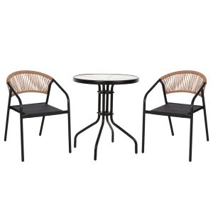 Garden table and chairs set of 3 Lima HM10881.03 metal