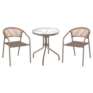 Garden table and chairs set of 3 Lima HM10881.04 metal