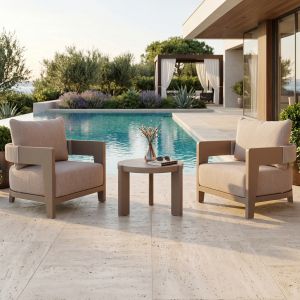 Garden set 3 pieces Absolution SM10858.02 beige aluminum cushions with sintered stone